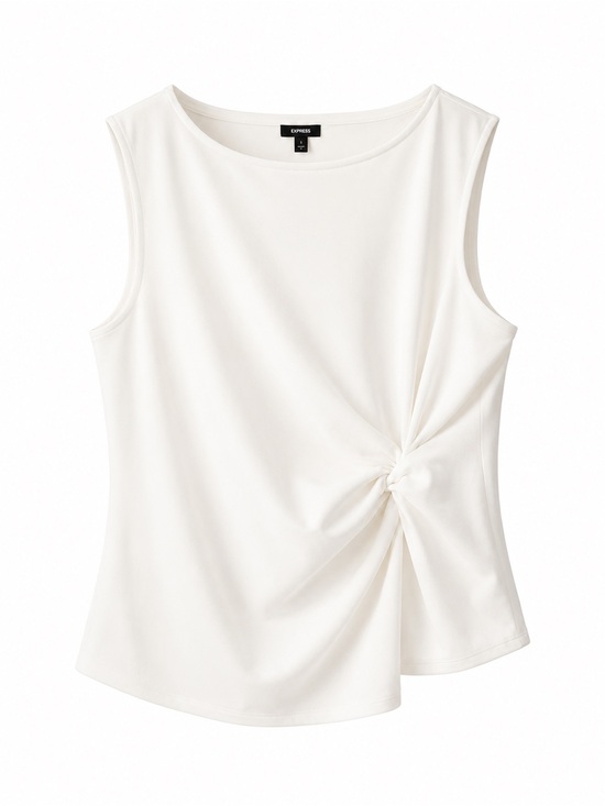 Express Tops - Large Express Women's White Twist-Knot Sleeveless Tank